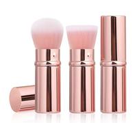 Keriloo Brocha de maquillaje, retráctil, paquete de 2 brochas de maquillaje Kabuki para base de polvo, brochas de maquillaje para mezclar líquido, rubor, bronceador, pulido, protector solar,