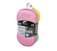 KERKOM Pack 3 Estropajos de Doble Cara para Superficies delicadas - Cara Rugosa desincrustante y Cara Suave Absorbente - Ideal para vajilla cubertería y vitrocerámica