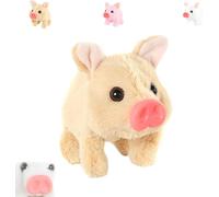 KERLYING Cerdito EléCtrico De Peluche Realista, Nuevo Cerdito Interactivo Que Gatea (Modelo 2026), con Sonido Y Movimiento para NiñOs Y NiñAs. Ideal para CumpleañOs Y Navidad (Brown)