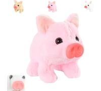 KERLYING Cerdito EléCtrico De Peluche Realista, Nuevo Cerdito Interactivo Que Gatea (Modelo 2026), con Sonido Y Movimiento para NiñOs Y NiñAs. Ideal para CumpleañOs Y Navidad (Pink)