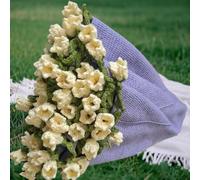 KERLYING Manta con Ramo De Rosas Y Flores De Ganchillo Hecha A Mano, RomáNtica Manta Floral De Rosas Tejida A Mano, Regalo para El DíA De La Madre, CumpleañOs, DecoracióN del Hogar (F)