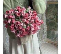 KERLYING Manta con Ramo De Rosas Y Flores De Ganchillo Hecha A Mano, RomáNtica Manta Floral De Rosas Tejida A Mano, Regalo para El DíA De La Madre, CumpleañOs, DecoracióN del Hogar (I)