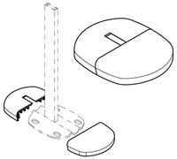 Kermi Cubierta Para Soportes De Pie Montaje En Suelo, Blanco, 30x10 Mm