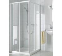 Kermi entrada de esquina IBIZA 2000 ED2 09018 - media parte, I2ED2090181PK, Color: Silver Matt Gloss Real Glass clear Clean