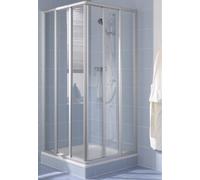 Kermi entrada de esquina IBIZA 2000 ED3 10018 - media sección, I2ED3100181PK, Color: Silver Matt Gloss Real Glass clear Clean