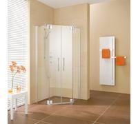 Kermi Pentágono PASA XP F00 F5218, PXF00F52181AK, Color: Plata Mate Brillo Real Glass transparente