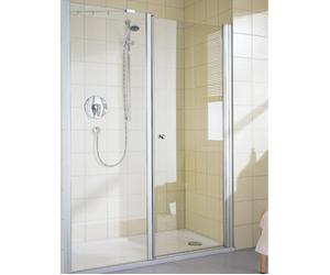 Kermi puerta abatible IBIZA 2000 SOL 15018, I2SOL150181AK, Color: Plata Mate Brillo Real Glass transparente
