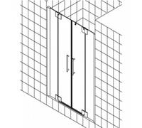 Kermi puerta batiente PASA XP PTF 14018, PXPTF140181PK, Color: Silver Matt Gloss Real Glass clear Clean