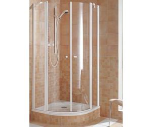 Kermi quarter circle IBIZA 2000 O10 V3218, I2O10V32182PK, Color: Blanco Genuino vidrio transparente Clean