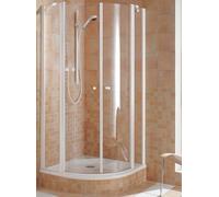 Kermi quarter circle IBIZA 2000 O30 V4220, I2O30V42202PK, Color: Blanco Genuino vidrio transparente Clean