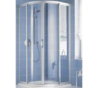 Kermi quarter circle IBIZA 2000 R48 10018, I2R48100181AK, Color: Plata Mate Brillo Real Glass transparente
