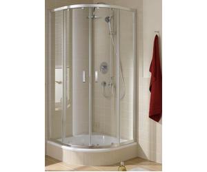 Kermi quarter circle IBIZA 2000 T10 V1118, I2T10V11182PK, Color: Blanco Genuino vidrio transparente Clean