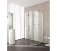 Kermi semicírculo PASA XP Z10 08818, PXZ10088181PK, Color: Silver Matt Gloss Real Glass clear Clean