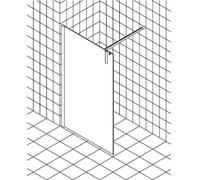 Kermi Walk-in XS WW4 13020, XSWW4130201AK, Color: Plata Mate Brillo Real Glass transparente