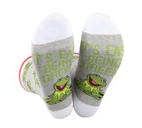 Kermit The Frog Crew Sock It's Easy Being Green - Calcetines novedosos con temática de Muppet para regalo para amantes de la rana Kermit, Calcetín verde, Altoa única