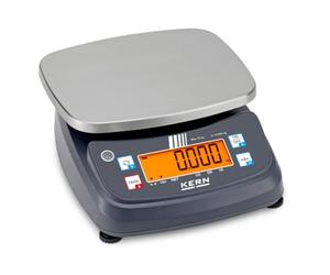 KERN FPB 15K-3 - Báscula de mesa protegida por IP con pantalla de pesaje, legibilidad [d]: 1 g, rango de pesaje [Max]: 15 kg, IP68/IP69K, pantalla a color para pesaje de tolerancia, batería incluye