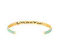 KERNES Remember Who The Fuck You Are Brazalete de Color Motivacional,Pulseras grabadas Hechas a Mano con Mensaje Oculto,Pulsera de Amistad Regalos de joyería para Amigos (Green)