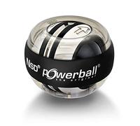Kernpower Powerball Autostart - Ejercitador de mano giroscópico con rotor metálico, incluye mecanismo de cuerda, color gris transparente