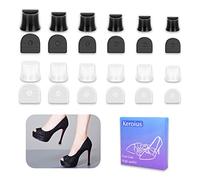 Keroius 12 pares de protectores de talón de 6 tamaños, protectores de talón alto, protectores de talón antideslizantes que reducen el ruido para tacones altos, perfectos para bodas, aproximadamente