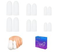 Keroius 6 pares de tapas de silicona para dedos de martillo, protectores flexibles para el dolor de los dedos de los pies, protectores de dedos suaves para mujeres y hombres, mangas de dedos para