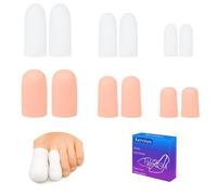 Keroius 6 pares de tapas de silicona para dedos de martillo, protectores flexibles para el dolor de los dedos de los pies, protectores de dedos suaves para mujeres y hombres, mangas de dedos para