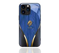 Kerquyu Personalized Wood Grain Dragon Compatible with Tempered Glass Case for iPhone 17/16/15 Plus Pro MAX, Dragon Pattern Glass Silicone Shockproof Cover (For 15,Deep Blue)