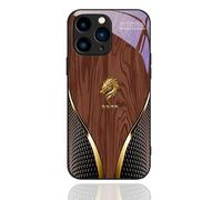 Kerquyu Personalized Wood Grain Dragon Compatible with Tempered Glass Case for iPhone 17/16/15 Plus Pro MAX, Dragon Pattern Glass Silicone Shockproof Cover (For 15Promax,Brown)