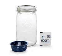 Kerr Tarro de control de humedad | Tarro de boca ancha de 32 oz | Paquete de 6 paquetes de control de humedad Integra Boost