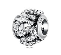 Kerraom Charm Dragón de Plata Esterlina 925 - Perla para Pulsera Diseño Asiático Vintage, Regalo para Mujer, Niña o Madre