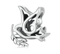 Kerraom Charms Peace Personalizada S925 Plata Pulsera Collar Charms Niñas Señoras Regalo De Navidd