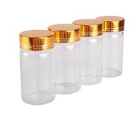 KERREY 3 uds 50ml Botellas de Vidrio con Tapas Doradas Botellas de Especias tarros de Almacenamiento Pastillero Botellas de Perfume Botellas Recargables 37 * 70mm