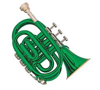 KERREY Trompeta Pocket Trompeta De Bolsillo De Color Verde, Cuerpo De Latón, Válvulas De Cuproníquel, Tono BB, Instrumento De Latón