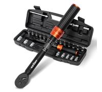 Kerry 27 llaves dinamométricas pequeñas de 1/4 pulgadas para bicicleta, 1-25 NM, 72 dientes Torque Wrench, bicicleta y motocicleta, incluye con barra de extensión de 12,7 cm, hexágono interior, Torx
