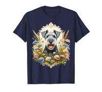 Kerry Blue Terrier Dog Summer Wildflowers Obra de arte Camiseta