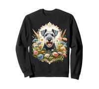 Kerry Blue Terrier Dog Summer Wildflowers Obra de arte Sudadera