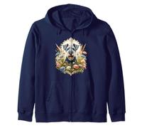 Kerry Blue Terrier Dog Summer Wildflowers Obra de arte Sudadera con Capucha