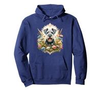Kerry Blue Terrier Dog Summer Wildflowers Obra de arte Sudadera con Capucha