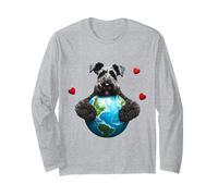 Kerry Blue Terrier Perro Día de la Tierra Abrazo Amor Propietario Planeta Globo Manga Larga