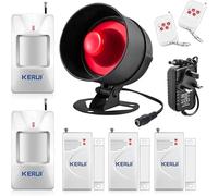 KERUI Alarmas para Casa, Sistema de Alarma para Casa 9-Pieza, Inalámbrico Control Remoto por SOS con 115dB Sirena de Alarma, Alarma para Puerta, Sensor de Movimiento para Hogar, Apartamento, Garaje