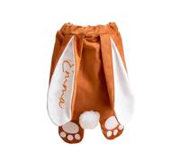 Keruidian Mochila personalizada de terciopelo con diseño de conejo, bolsa de Pascua con nombre bordado, regalo de primavera para, Orange, Mini, Casual