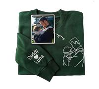 Keruidian Retratos Personalizados En Sudaderas, Retratos De Pareja Personalizados, Retratos De Pareja, Regalos Personalizados, Regalos A Medida, Retratos De Familia (XXL,Cuello Redondo)