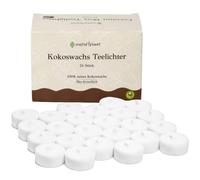 Kerzenmanufaktur Velas de té de cera de coco pura de planeta hechas a mano (24 unidades) - Velas de té ecológicas blancas sostenibles sin funda