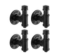 KES Ganchos Perchero Pared Inoxidable Industrial Perchas para Baño de Pared Gancho Toalla Negro Mate 4 Piezas Hierro Percha Baño, BRH500-BK-P4