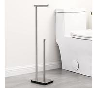 KES Portarollos Papel Higienico de Pie Portarrollos para Papel Higiénico con Reserva Porta Rollos de Papel Higienico Acero Inoxidable SUS304 Acabado Cepillado, BPH286S1B-2