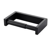KES Portarrollos de Papel higiénico Negro con Resorte, Acero Inoxidable 18/8, Soporte para Rollo de Papel higiénico, Montaje en Pared, A23075-BK
