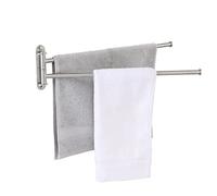 KES Toallero Giratorio Toallero de 2 Brazos Toallero de baño Acero Inoxidable 18/8 Toallero de baño Rotación de 180° 50 cm de Largo Montaje en Pared Cepillado A2103S2L50-2