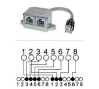 KesCom - Duplicador de red (CAT5, 1 RJ45 macho, 2 RJ45 hembra)