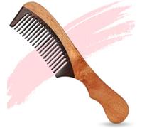 KESHBINDU® Peine orgánico con mango de madera rosa para masajear el cuero cabelludo, estimula el crecimiento del cabello, elimina la caspa