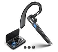KESIEME Auricular Bluetooth inalámbrico, auriculares Bluetooth manos libres CVC 8.0 micrófono con cancelación de ruido, pantalla LED de 500 mAh, funda de carga, para conducir, oficina de negocios