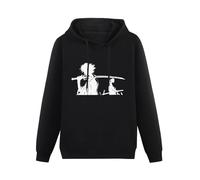 KESIHANXIANGUO Samurai Champloo Anime Mugen And Jin The edo Era Unisex Hooded Printed Pullover Hoodies Mens Black Sweatshirts, Negro , L